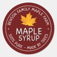 Maple Syrup Product Label 100% PURE -MADE BY TREES