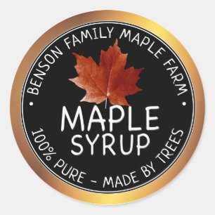 Maple Syrup Product Label 100% PURE -MADE BY TREES