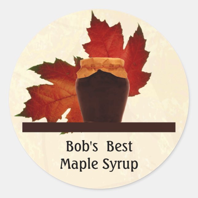 Maple Syrup Round Small Sticker (Front)