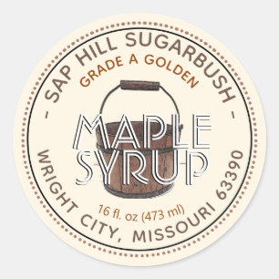 Maple Syrup Sap Bucket Editable Product Label