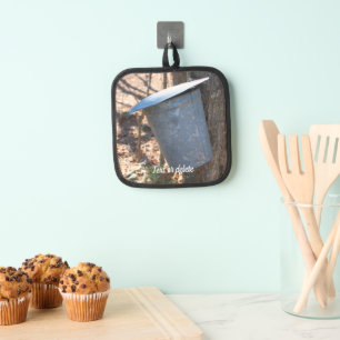 Maple Syrup Sap Bucket On Tree Personalized Pot Holder