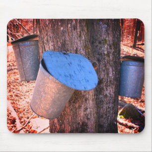 Maple Syrup Sap Buckets Nature Mouse Pad