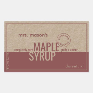 Maple Syrup Spring Season Kraft Label