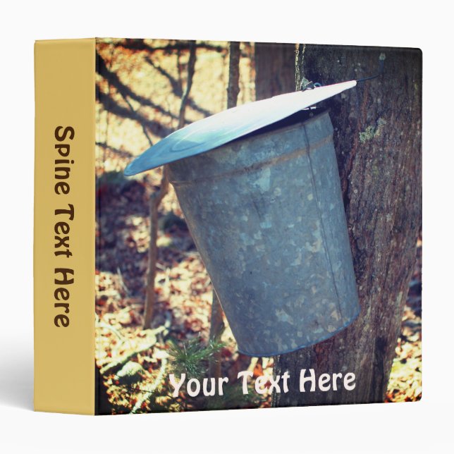 Maple Syrup Sugar Sap Bucket On Tree Personalized Binder (Front/Spine)