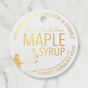 Maple Syrup Thankful for Family and Friends Gift  Favour Tags