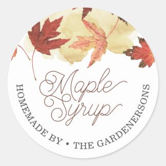 Maple Syrup Watercolor Classic Round Sticker
