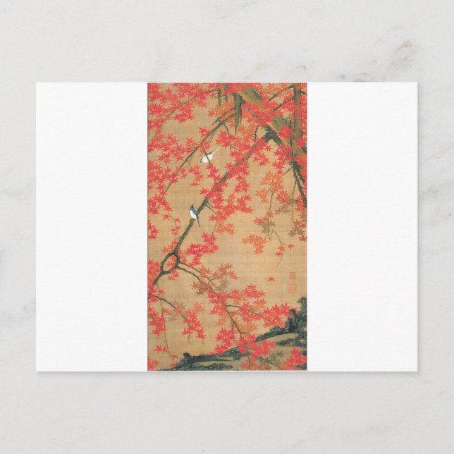 Maple Tree and Small Birds by Ito Jakuchu Postcard (Front)