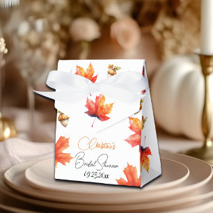 Maple Tree Leaves and Acorns Bridal Shower Favor Box