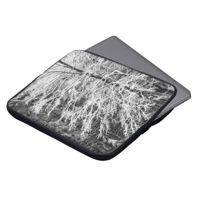 Maple Tree Outlined In Snow Laptop Sleeve (Front Top)