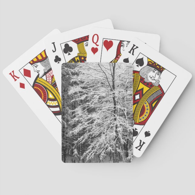 Maple Tree Outlined In Snow Playing Cards (Back)
