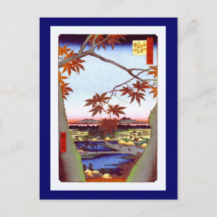 Maple Trees Tekona Hiroshige Vintage Japanese Postcard