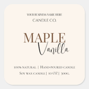 Maple Vanilla   Elegant Fall Soy Candle Label