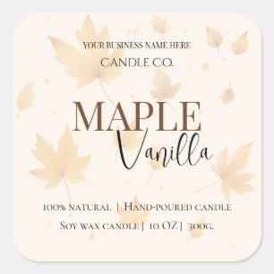 Maple Vanilla   Elegant Fall Soy Candle Label