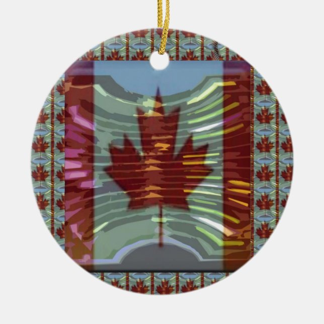 MapleLeaf : Representing Proud Canadian Values Ceramic Ornament (Front)