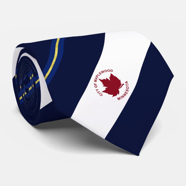 Maplewood (Minnesota) city flag Neck Tie (Rolled)