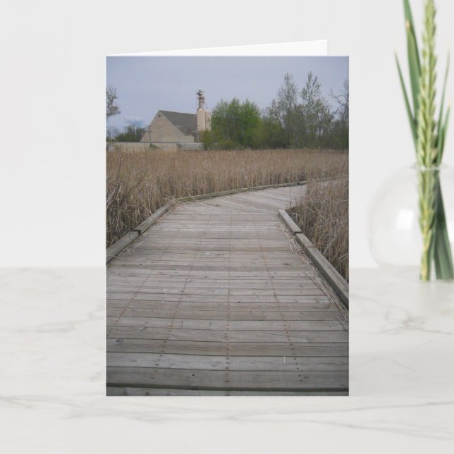 "Maplewood Wooden Path" Get Well Card (Front)