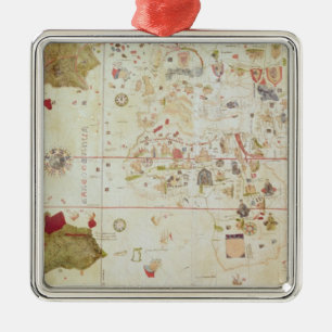 Mappa Mundi, 1502 Metal Ornament