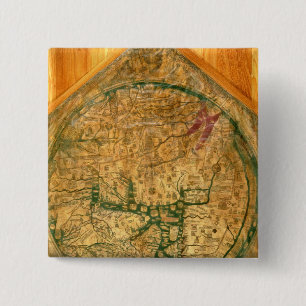 Mappa Mundi, c.1290 2 Inch Square Button