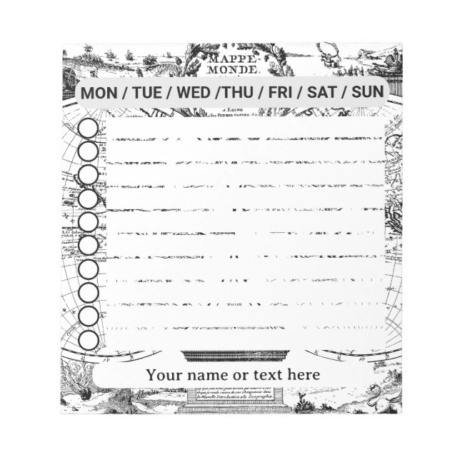 Mappe Mundi Check List Notepad (Front)