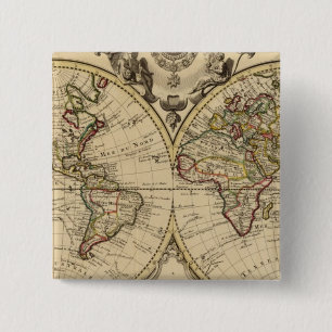 Mappemonde 2 Inch Square Button
