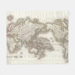 Mappemonde - Globe map Fleece Blanket