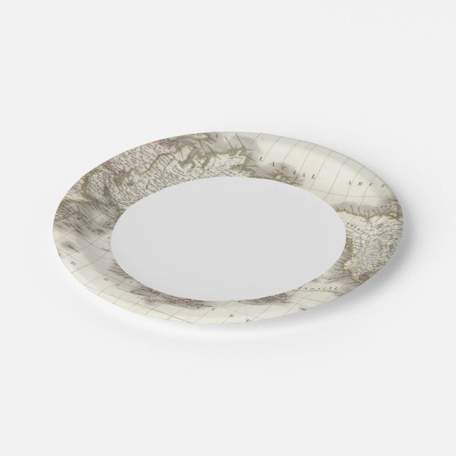 Mappemonde - Globe map Paper Plate (Angled)