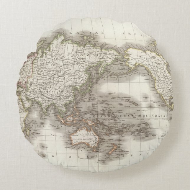Mappemonde - Globe map Round Pillow (Front)