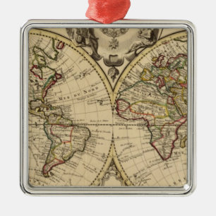 Mappemonde Metal Ornament