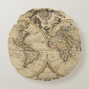 Mappemonde Round Pillow