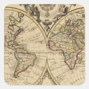 Mappemonde Square Sticker