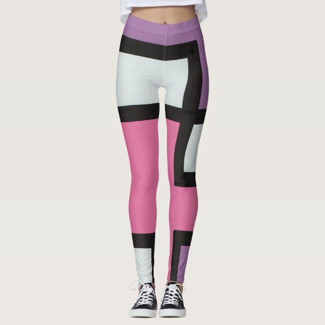 [mapper #2] Geometric Modern Retro Abstract Leggings (Front)