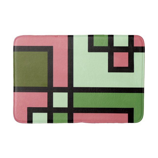 mapper #5 Basmat Abstract Painting Geometric Moder Bath Mat (Front)
