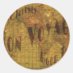 Mapping My Travels Classic Round Sticker