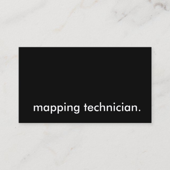 mapping technician. business card (Front)