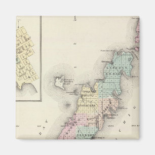 Maps of Door County, Sturgeon Bay and Jenny Magnet