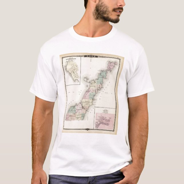 Maps of Door County, Sturgeon Bay and Jenny T-Shirt (Front)