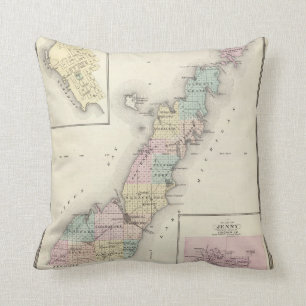 Maps of Door County, Sturgeon Bay and Jenny Throw Pillow