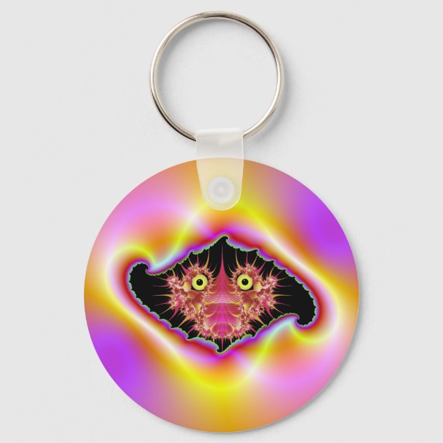 Mapuera Bug in Psychedelic Frame Keychain (Front)