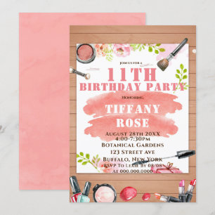 Maquillage 11e anniversaire fêtes Invitations