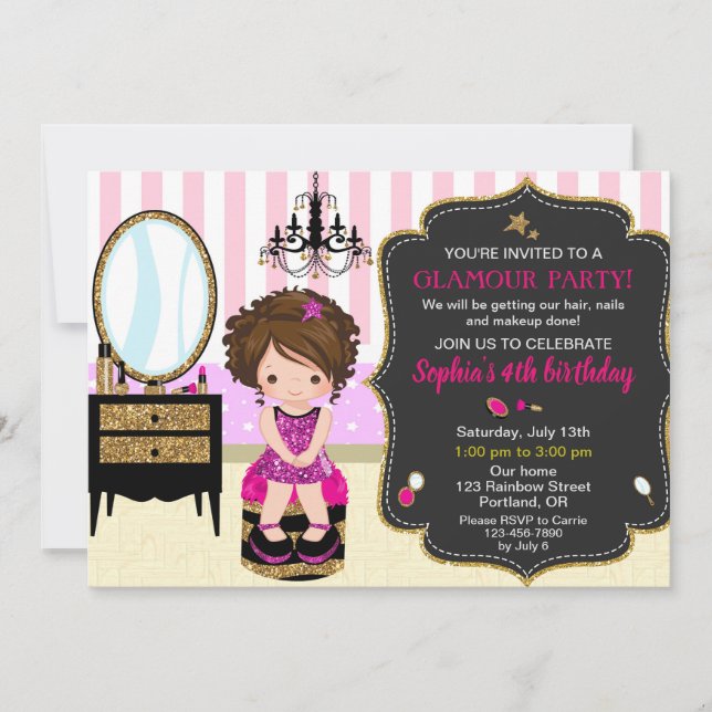 Maquillage anniversaire invitation SPA fête mode f (Devant)