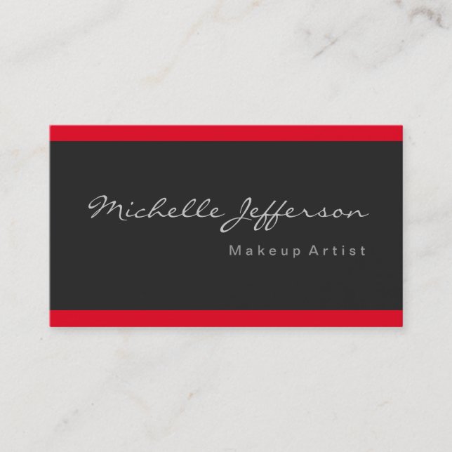Maquillage Artiste Gris foncé Rouge Gris Carte de  (Devant)