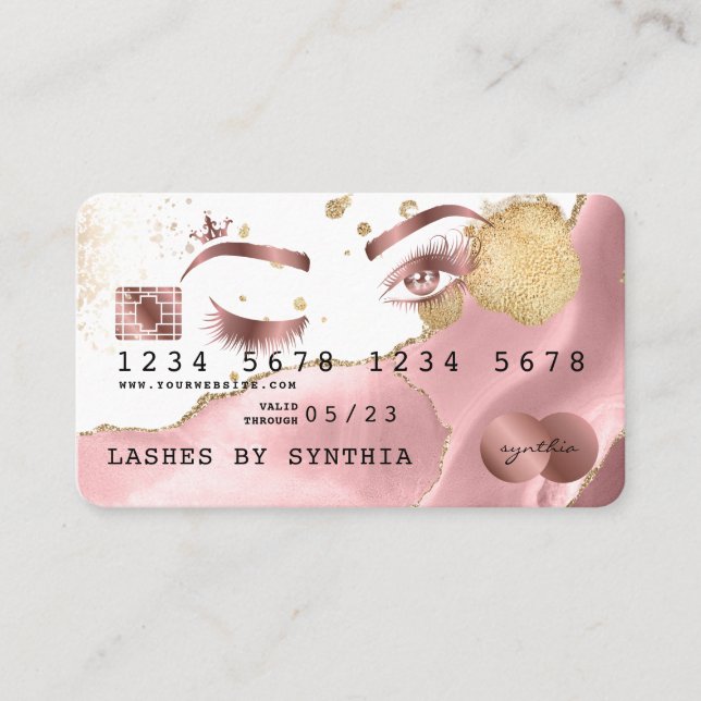 Maquillage Carte de crédit Stylisé Blush Pink Agat (Devant)