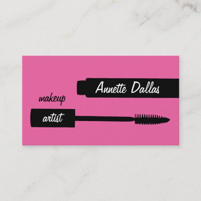 Maquillage carte de visite rose (Devant)