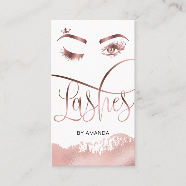 Maquillage Eyebrow Eyes Lashes Rose Carte de visit (Devant)