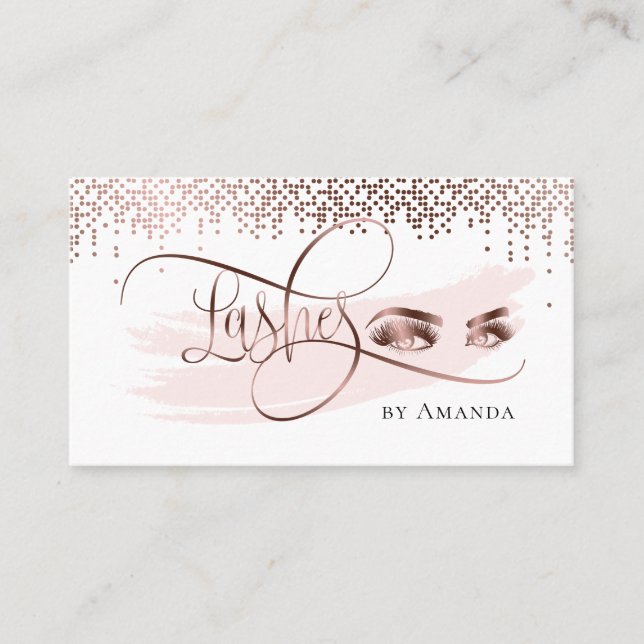Maquillage Eyebrow Eyes Lashes Rose Carte de visit (Devant)