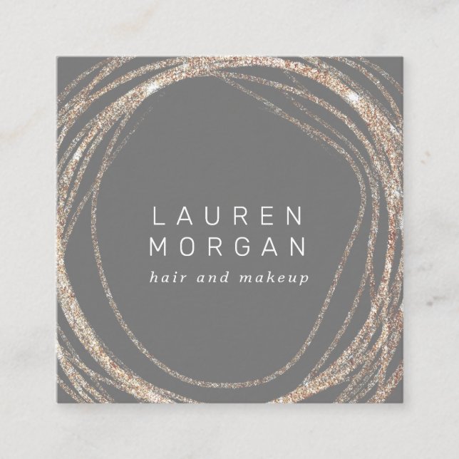 maquillage moderne faux or tourbillon carré Carte  (Devant)