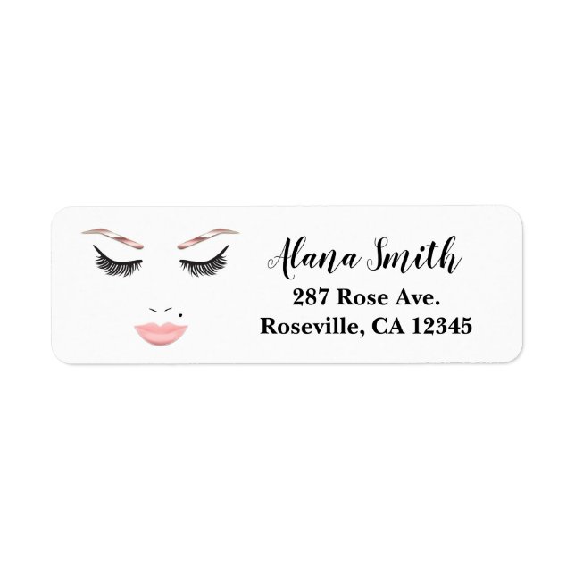 Maquillage or rose visage sourcils lèvres glam bea (Devant)