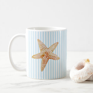 Maquillage Starfish Bleu Bande Art Mug