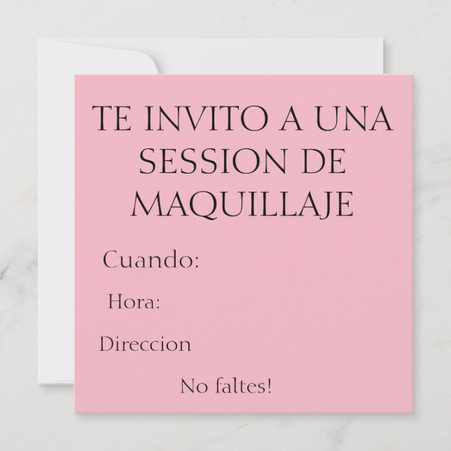 maquillaje session invitation (Front)