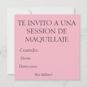 maquillaje session invitation